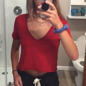 brandy cropped v neck